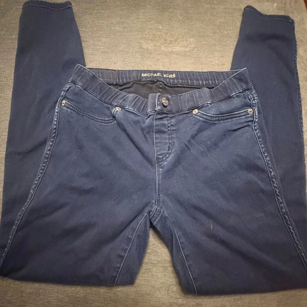 Michael Kors Womens Skinny Jeggings Dark Wash Indigo Pull On Size 4